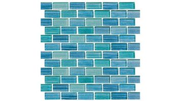 National Pool Tile Parallax Series 1x2 Glass Tile | Cyan | PLL-CYAN