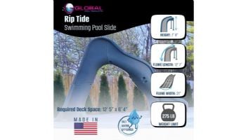 Global Pool Products Riptide Slide | Right Turn | Gray | GPPSRT-GREY-R