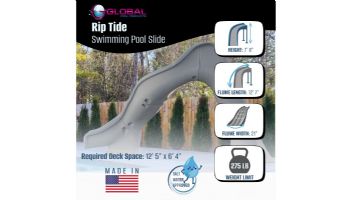 Global Pool Products Riptide Slide | Left Turn | Sandstone | GPPSRT-SAND-L