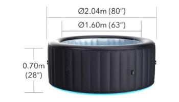 MSpa Urban Series Aurora Inflatable Round Bubble Spa with LED Light Strip | 6-Person | D-AU06 U-AU061