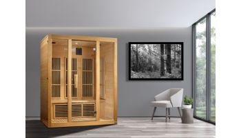 Golden Designs Maxxus Bellevue 3-Person Low EMF FAR Infrared Carbon Sauna | Hemlock | MX-J306-01