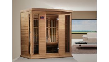 Golden Designs Maxxus 4-Person Low EMF FAR Infrared Carbon Sauna | Red Cedar | MX-K406-01 CED