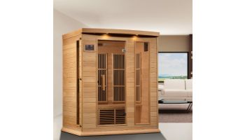 Golden Designs Maxxus 3-Person Near Zero EMF FAR Infrared Carbon Sauna | Hemlock | MX-K306-01-ZF