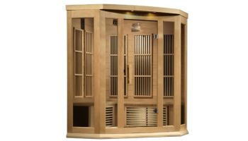 Golden Designs Maxxus Corner 3-Person Near Zero EMF FAR Infrared Carbon Sauna | Hemlock | MX-K356-01-ZF