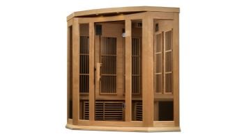 Golden Designs Maxxus Corner 3-Person Near Zero EMF FAR Infrared Carbon Sauna | Hemlock | MX-K356-01-ZF