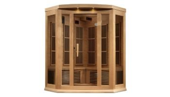 Golden Designs Maxxus Corner 3-Person Near Zero EMF FAR Infrared Carbon Sauna | Hemlock | MX-K356-01-ZF