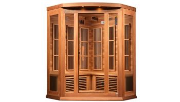 Golden Designs Maxxus Corner 3-Person Near Zero EMF FAR Infrared Carbon Sauna | Red Cedar | MX-K356-01-ZF CED
