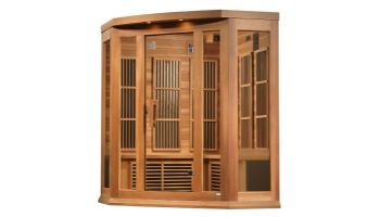 Golden Designs Maxxus Corner 3-Person Near Zero EMF FAR Infrared Carbon Sauna | Red Cedar | MX-K356-01-ZF CED