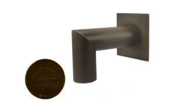 Black Oak Foundry 1.5 Deco 90 Degree Downspout with Square Backplate | Antique Brass / Bronze Finish | S943-AB