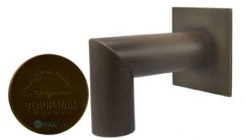 Black Oak Foundry 1.5 Deco 90 Degree Downspout with Square Backplate | Antique Brass / Bronze Finish | S943-AB