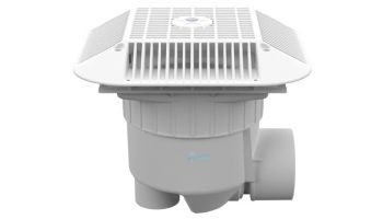 AquaStar 14" Square Anti-Entrapment Suction Outlet Cover with 3" Socket Sump and 4" Spigot Side Port | Light Gray | 914103SSB