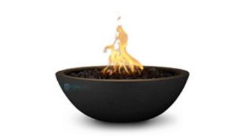 The Outdoor Plus 27" Sedona Concrete Fire Bowl | 12V Electronic Ignition - Natural Gas | Black | OPT-27RFOE12V-BLK-NG