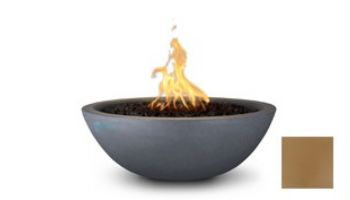 The Outdoor Plus 27" Sedona Concrete Fire Bowl | 12V Electronic Ignition - Natural Gas | Bronze | OPT-27RFOE12V-MBR-NG