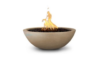 The Outdoor Plus 27" Sedona Concrete Fire Bowl | 12V Electronic Ignition - Natural Gas | Brown | OPT-27RFOE12V-BRW-NG | OPT-27RFOE12V-BRN-NG