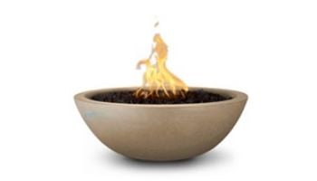 The Outdoor Plus 27" Sedona Concrete Fire Bowl | 12V Electronic Ignition - Natural Gas | Brown | OPT-27RFOE12V-BRW-NG | OPT-27RFOE12V-BRN-NG