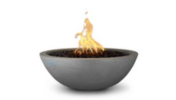 The Outdoor Plus 27" Sedona Concrete Fire Bowl | 12V Electronic Ignition - Natural Gas | Natural Gray | OPT-27RFOE12V-NGY-NG
