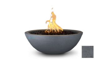 The Outdoor Plus 27" Sedona Concrete Fire Bowl | 12V Electronic Ignition - Natural Gas | Rustic Gray | OPT-27RFOE12V-RGR-NG