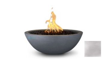 The Outdoor Plus 27" Sedona Concrete Fire Bowl | 12V Electronic Ignition - Natural Gas | Silver | OPT-27RFOE12V-MSV-NG