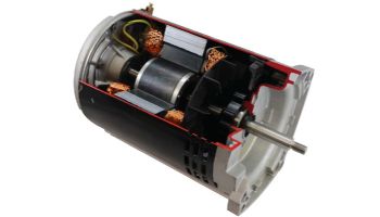 Nidec Motor Corp Aqua Shield EZ48 Threaded Shaft C-Flange Pool & Spa Motor | Standard Efficiency | 1.25 THP 115/230 V 56J Frame | AST125