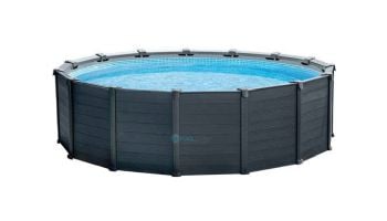 Intex Graphite Gray Panel Pools Above Ground Pool Package | 18' 8" Round x 52" Tall | 26387EH