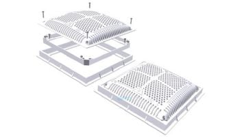 Hayward Square Hi Flow Drain Cover Inner and Outer Frame 2 Pack | 12" x 12" | White | WG1032HF2PAK2