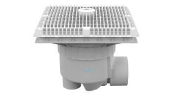 AquaStar 12" Square Wave Suction Outlet Cover with 3" Socket Sump and 4" Spigot | White | WAV12WR101SSB
