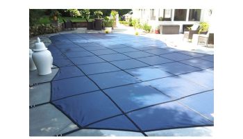 GLI 12-Year Secur-A-Pool Mesh Safety Cover | Rectangle 16' x 36' Blue | 4' x 8' Center End Step | 201636RECES48SAPBLU