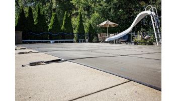 GLI 12-Year Secur-A-Pool Mesh Safety Cover | Rectangle 20' x 40' Tan | 4' x 8' Center End Step | 202040RECES48SAPTAN