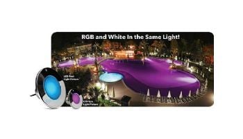 J&J Electronics ColorSplash XG-W Series RGB + White LED Pool Light SwimQuip Version | 120V Equivalent to 300W 30' Cord | LPL-F1CW-120-30-PSQ 23051