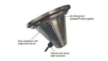 J&J Electronics Incandescent Pool Light Fixture | 100W 12V 100' Cord | TPL-P12-100-100