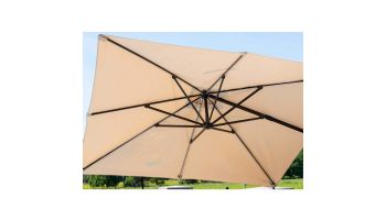 Santorini II Fiesta Cantilever Umbrella with Solar LED Lights | 10ft Square | Sunbrella Terra Cotta | NU6250B