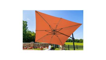 Santorini II Fiesta Cantilever Umbrella with Solar LED Lights | 10ft Square | Sunbrella Terra Cotta | NU6250B