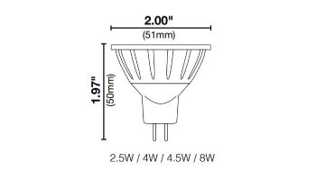 Sollos ProLED MR16 Series LED Lamp | Flood | 18V 2700K Color Temperature Equivalent to 10W | Silver - Dark Gray | MR16FL10/827/LED 81056