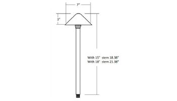Sollos Modern Hat LED Path Light Fixture | 7" Hat 18" Stem | Natural Metal - Antique Brass | PMH070-AB-18 915260