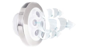 Custom Molded Products Spa Master Deluxe Therapy Spa Jet Internals | 1.5" | Soft Rotation | Stainless Steel - White | 23315-240-200