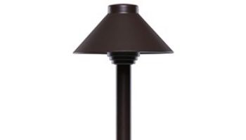 Sollos Straight Hat LED Path Light Fixture | 5.5" Hat 12" Stem | Arquitectural Aluminum - Textured Bronze | PSH055-TZ-12 910023