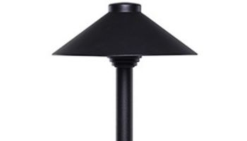 Sollos Straight Hat LED Path Light Fixture | 7.5" Hat 15" Stem | Arquitectural Aluminum - Textured Black | PSH075-TB-15 911028