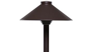 Sollos Straight Hat LED Path Light Fixture | 7.5" Hat 15" Stem | Arquitectural Aluminum - Textured Bronze | PSH075-TZ-15 911030