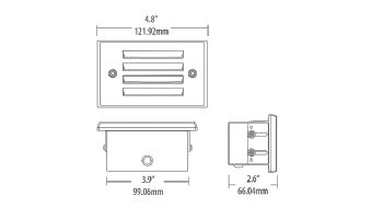 Sollos LED Step Light Fixture with Louver Faceplate | 4.8" Architectural Aluminum - Textured Black | SBL048-TB 942504