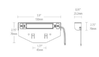 Sollos LED Ledge Light Fixture | 12V, 0.6W, 10' Cord | Arquitectural Aluminum - Textured Bronze | LLA055/827/TZ 99961
