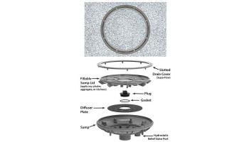 Color Match 20" Round VGB 360 Pebble Two Drains in One | Top Drain with Sump | Light Gray | 360-03