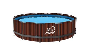 Blue Wave Rustic Cedar 15' Round Pool Package with Cover | 48" Deep Frame | NB19890