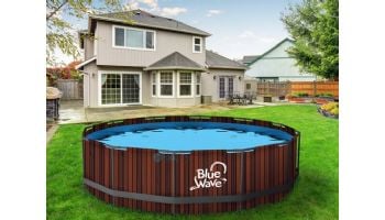 Blue Wave Rustic Cedar 18' Round Pool Package with Cover | 52" Deep Frame | NB19891