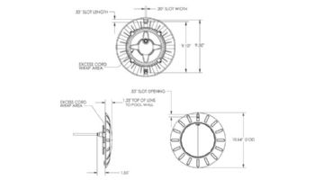 S.R.Smith KeloXL White LED Pool Light | 42W 12V 150' Cord | White Trim Plate | KLED-W-XL-150