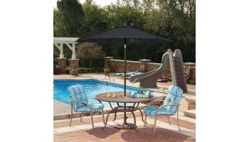 Bistro Market Umbrella | 7.5-ft Hexagonal | Slate Gray Polyester Fabric | NU6827