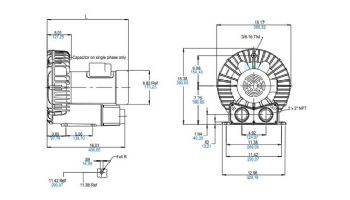 Air Supply Gast Regenair R6 Series Regenerative Blower | 5HP 208-230 / 460-3 | R6350A-2