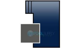 Merlin Dura-Mesh 15-Year Mesh Safety Cover | Rectangle 16' x 32' | Flush 4' x 8' Left Side Step | Gray | 13M-M-GY