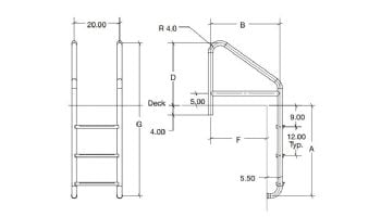 SR Smith Econoline Standard Crossbrace Plus Ladder | Commercial 35" 3-Step Plastic Tread 0.65" Wall Thickness 1.90 Diameter | 10100