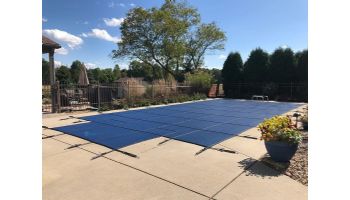 Merlin Dura-Mesh 15-Year Mesh Safety Cover | Rectangle 16' x 32' | 1' or 2' Offset 4' x 8' Right Side Step | Black | 25M-M-BK