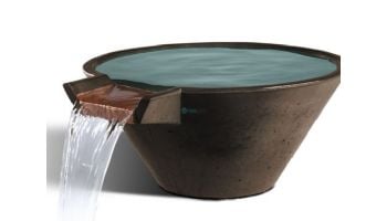 Slick Rock Concrete 22" Conical Cascade Water Bowl | Coal Gray | Copper Spillway | KCC22CSPC-COALGRAY